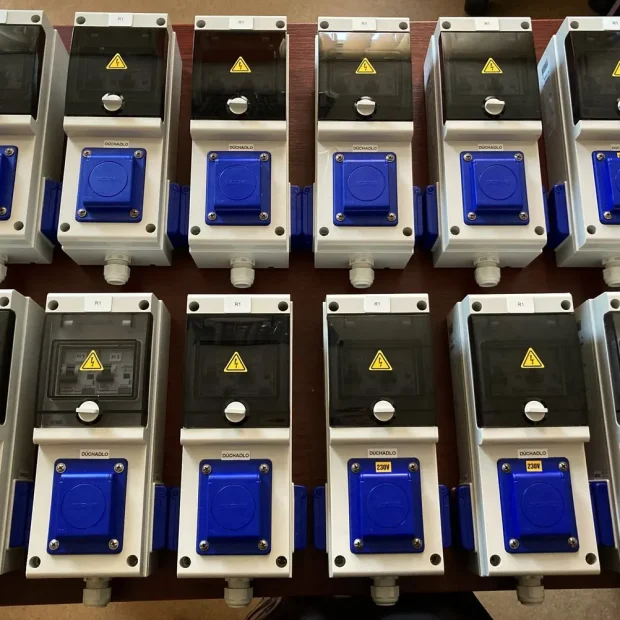 Socket distribution board for an oval-type wastewater treatment plant — AQUATEC