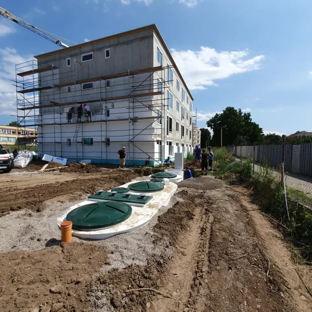 Rozvádzač a technológia čistenia odpadových vôd v Ždani